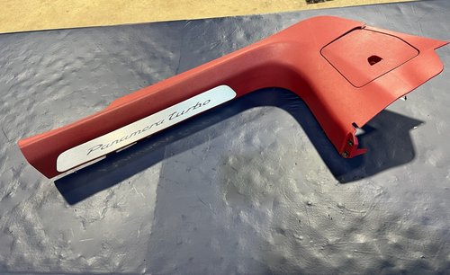 2018 - 2023 OEM PORSCHE PANAMERA TURBO RIGHT PANEL DOOR SILL SCUFF PLATE RED