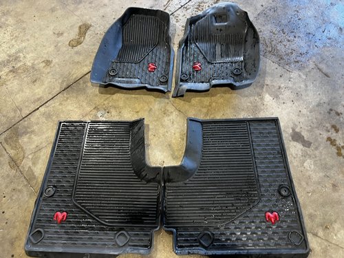 2019 - 2024 OEM RAM 1500 CREW CAB All Weather FLOOR MAT SET RED LOGO EMBLEM