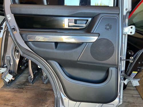 10-13 OEM Range Rover Sport Rear Left Door Panel Black Leather Piano Black L320